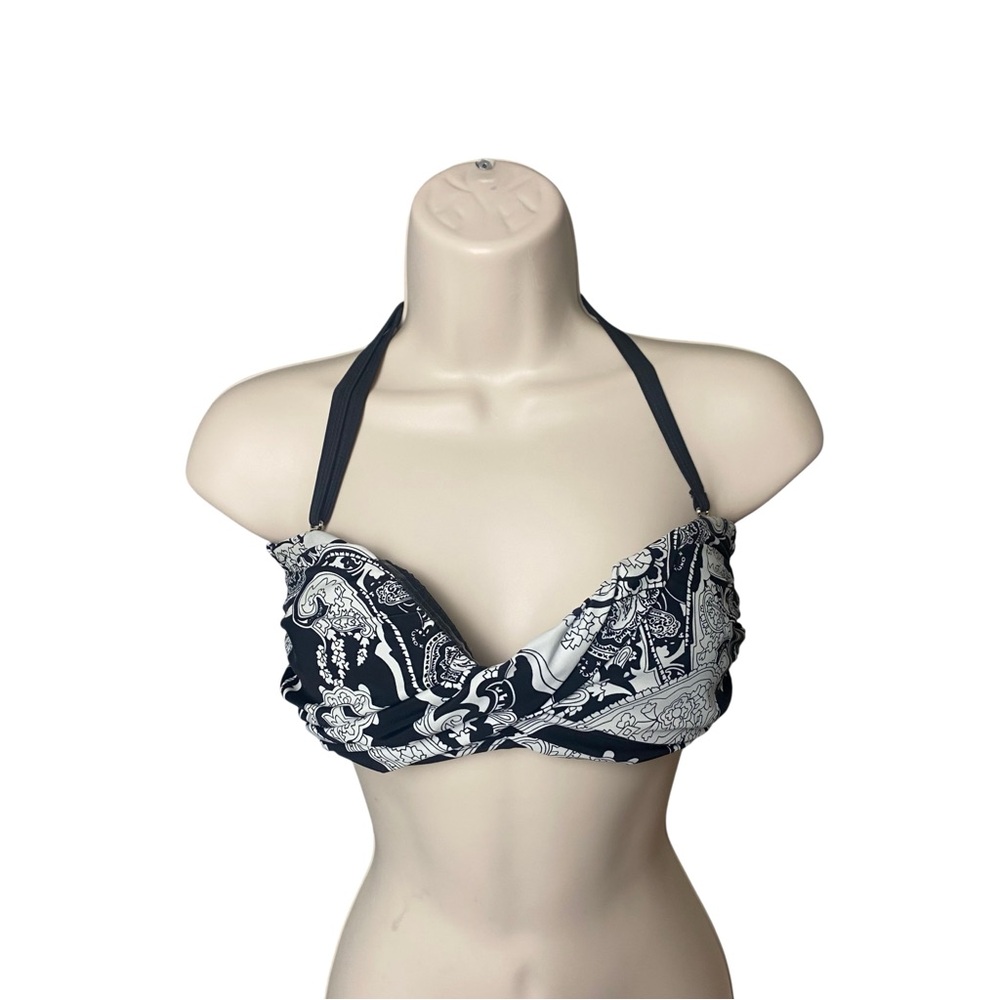 Heat Bandeau Women's Bikini Swimsuit Top Black and White Size S